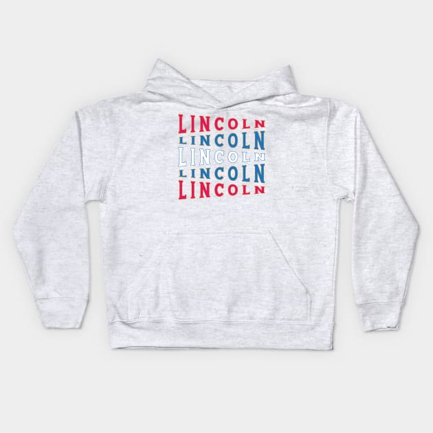 TEXT ART USA LINCOLN Kids Hoodie by LAVA-ROMA-NOVA